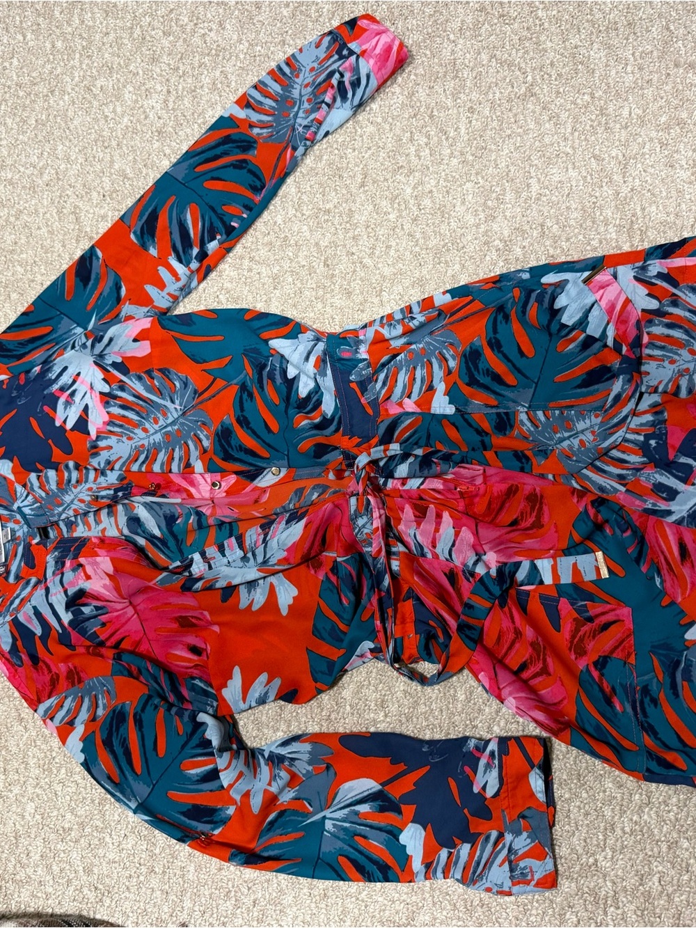 Tropical Leaf romper size 10
